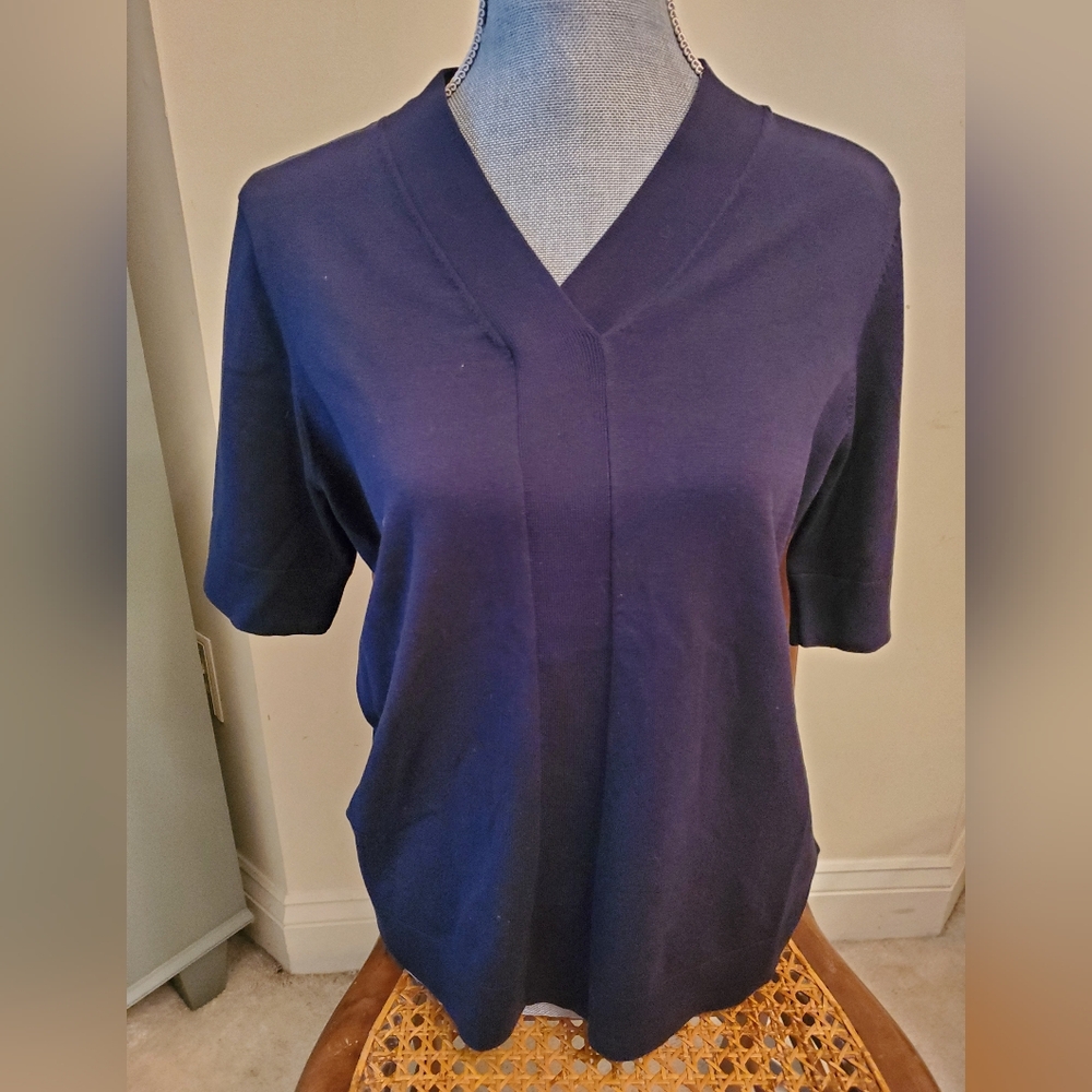 Blue Pendleton Short Sleeve Jersey Sweater
